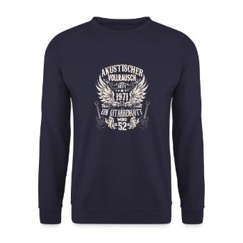 Gitarren Fan Musiker Gitarristen Geburtstag 1971 - Unisex Pullover - Navy - Vorne - Alina (178cm) & Michal (187cm)