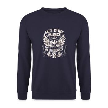 Gitarren Fan Musiker Gitarristen Geburtstag 1985 - Unisex Pullover - Navy - Vorne - Alina (178cm) & Michal (187cm)
