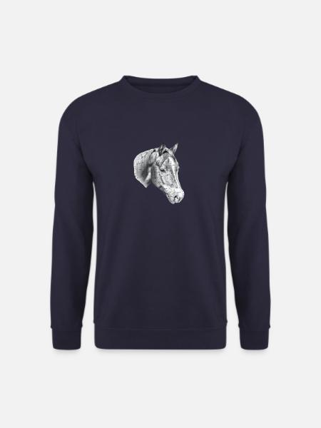 Pferdekopf Bleistiftzeichnung - Unisex Pullover - Navy