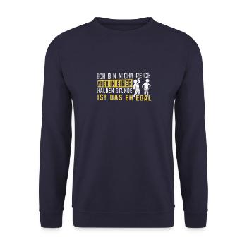 Ich Bin Nicht Reich Biertrinker Bier Saufen Party - Unisex Pullover - Navy - Vorne - Alina (178cm) & Michal (187cm)