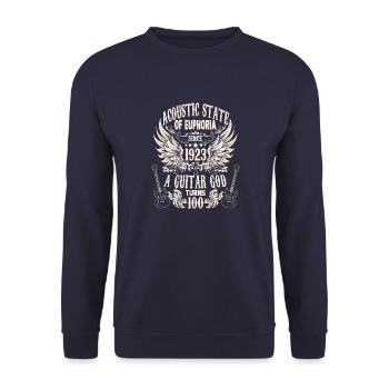 Guitarists Birthday Born 1923 100 years - Unisex Sweatshirt - navy - Front - Alina (178cm) & Michal (187cm)