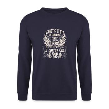 guitar fan musician guitarist birthday 1928 - Unisex Sweatshirt - navy - Front - Alina (178cm) & Michal (187cm)