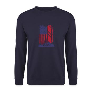 Snowboard Snowboarding reptile snow skiing - Unisex Pullover - Navy - Vorne - Alina (178cm) & Michal (187cm)
