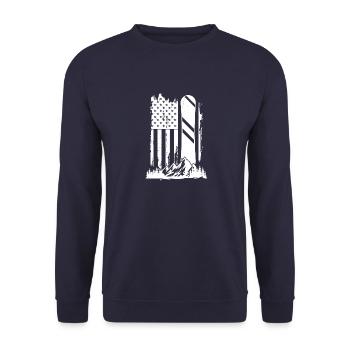 Snowboard Snowboarding reptile snow skiing - Unisex Pullover - Navy - Vorne - Alina (178cm) & Michal (187cm)