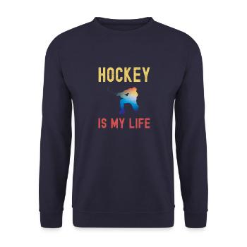 Joueurs de hockey sur glace - le hockey c’est ma vie - Sweat-shirt Unisexe - marine - Devant - Alina (178cm) & Michal (187cm)