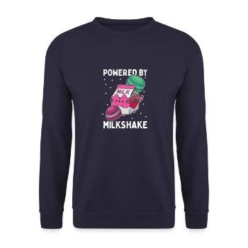 Erdbeeren Geschmack Milkshake Kawaii Japan - Unisex Pullover - Navy - Vorne - Alina (178cm) & Michal (187cm)