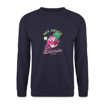 Japan Getränk Japanisch Milkshake Kawaii - Unisex Pullover - Navy - Vorne - Alina (178cm) & Michal (187cm)