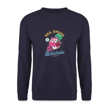 Japan Getränk Japanisch Milkshake Kawaii - Unisex Pullover - Navy - Vorne - Alina (178cm) & Michal (187cm)