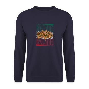 Nachos Cheese Jalapenos Mexico Mexican cuisine - Unisex Pullover - Navy - Vorne - Alina (178cm) & Michal (187cm)