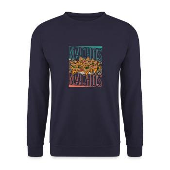 Nachos Cheese Jalapenos Mexico Mexican cuisine - Unisex Pullover - Navy - Vorne - Alina (178cm) & Michal (187cm)