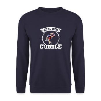 Wrestling Kampfkunst Wrestler Ringen Sport - Unisex Pullover - Navy - Vorne - Alina (178cm) & Michal (187cm)