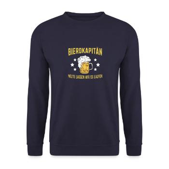 Bierokapitän Mallorca Party Saufen Biertrinker - Unisex Pullover - Navy - Vorne - Alina (178cm) & Michal (187cm)