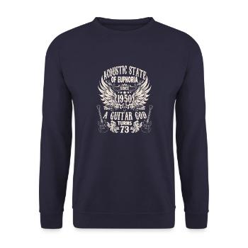 guitar fan musician guitarist birthday 1950 - Unisex Sweatshirt - navy - Front - Alina (178cm) & Michal (187cm)