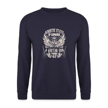 Hobby Musician Guitarist Birthday 1956 - Unisex Sweatshirt - navy - Front - Alina (178cm) & Michal (187cm)