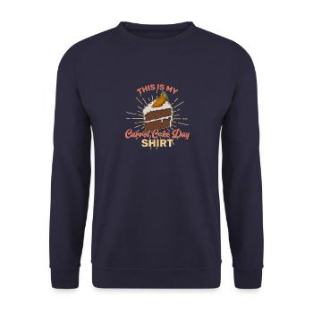 Recette de boulangerie Dessert Gâteau aux carottes Dicton - Sweat-shirt Unisexe - marine - Devant - Alina (178cm) & Michal (187cm)