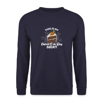 Recette de boulangerie Dessert Gâteau aux carottes Dicton - Sweat-shirt Unisexe - marine - Devant - Alina (178cm) & Michal (187cm)