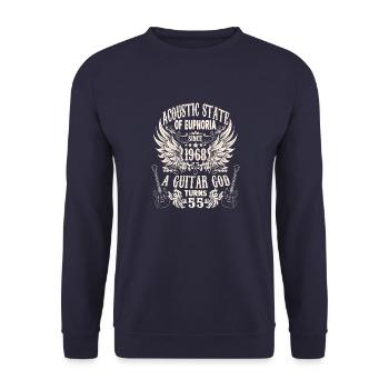 Guitarists Birthday Quote Born 1968 55 - Unisex Sweatshirt - navy - Front - Alina (178cm) & Michal (187cm)