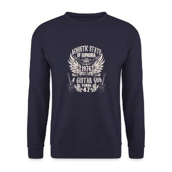 Musicien anniversaire guitariste Rocker né en 1976 - Sweat-shirt Unisexe - marine - Devant - Alina (178cm) & Michal (187cm)