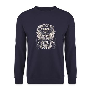 Guitar Fan Musician Guitarist Birthday 1985 - Unisex Sweatshirt - navy - Front - Alina (178cm) & Michal (187cm)