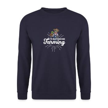 Freizeitgärtner Spooky Halloween Skelett Spruch - Unisex Pullover - Navy - Vorne - Alina (178cm) & Michal (187cm)