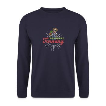 Freizeitgärtner Spooky Halloween Skelett Spruch - Unisex Pullover - Navy - Vorne - Alina (178cm) & Michal (187cm)