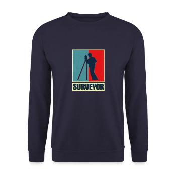 Surveyor Profession Surveying Surveyor - Unisex Sweatshirt - navy - Front - Alina (178cm) & Michal (187cm)