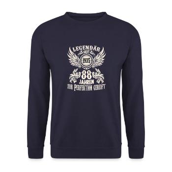 Eine Legende wird 88 Geburtstag Shirt zum Ehrentag - Unisex Pullover - Navy - Vorne - Alina (178cm) & Michal (187cm)
