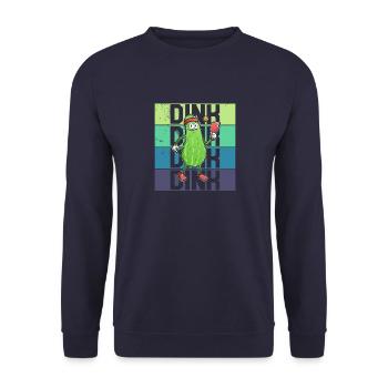 Pickelball Pickle Schläger Gurke Lustig - Unisex Pullover - Navy - Vorne - Alina (178cm) & Michal (187cm)