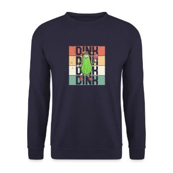 Pickelball Pickle Schläger Gurke Lustig - Unisex Pullover - Navy - Vorne - Alina (178cm) & Michal (187cm)