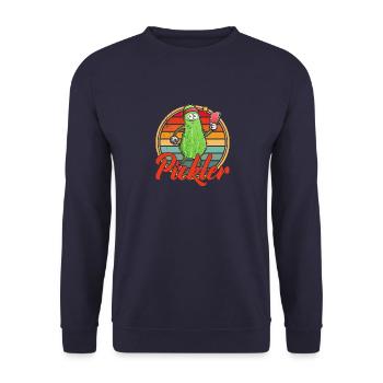 Pickelball Pickle Gurke Schläger Geschenk - Unisex Pullover - Navy - Vorne - Alina (178cm) & Michal (187cm)