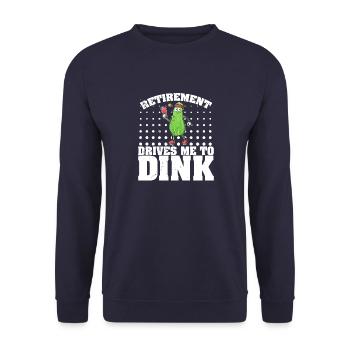 Pickelball Gurke Pickle Schläger Geschenk - Unisex Pullover - Navy - Vorne - Alina (178cm) & Michal (187cm)
