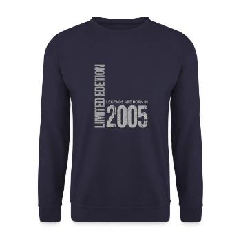 18. Geburtstag Junge Mädchen 18 Jahre 2005 Lustig - Unisex Pullover - Navy - Vorne - Alina (178cm) & Michal (187cm)