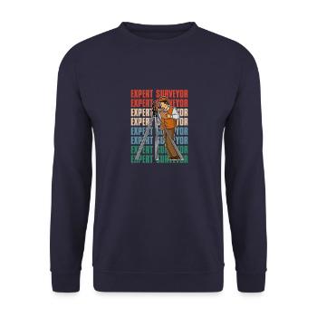 Geodist Profession Surveying Land Surveyor Saying - Unisex Sweatshirt - navy - Front - Alina (178cm) & Michal (187cm)
