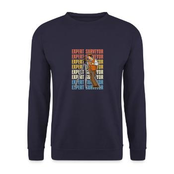Geodist Profession Surveying Surveyor Saying - Unisex Sweatshirt - navy - Front - Alina (178cm) & Michal (187cm)