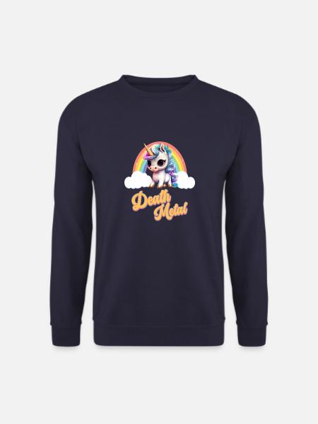 Lustiges Einhorn mit Regenbogen Death Metal - Unisex Pullover - Navy