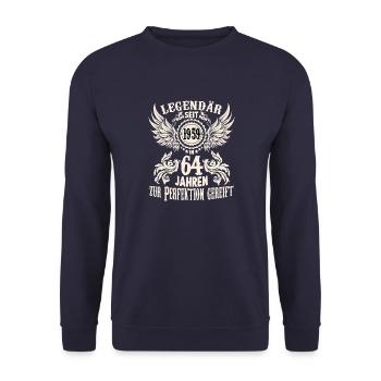 Eine Legende wird 64 Geburtstag Shirt zum Ehrentag - Unisex Pullover - Navy - Vorne - Alina (178cm) & Michal (187cm)