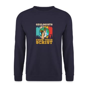 Geology Geologist Studies Profession Fossils - Unisex Sweatshirt - navy - Front - Alina (178cm) & Michal (187cm)