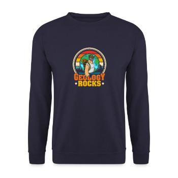 Geology Geologist Stones Hammer Profession Saying - Unisex Sweatshirt - navy - Front - Alina (178cm) & Michal (187cm)