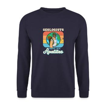 Geologist studies profession geologist hammer - Unisex Sweatshirt - navy - Front - Alina (178cm) & Michal (187cm)