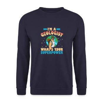 Forscher Berge Naturwissenschaftler Spruch - Unisex Pullover - Navy - Vorne - Alina (178cm) & Michal (187cm)