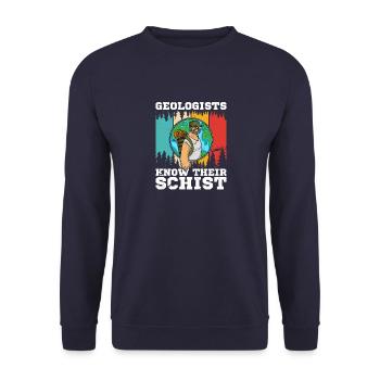 Geology Geologist Study Profession Fossils - Unisex Sweatshirt - navy - Front - Alina (178cm) & Michal (187cm)