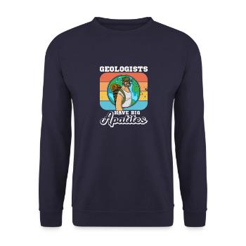 Geologist studies profession geologist hammer - Unisex Sweatshirt - navy - Front - Alina (178cm) & Michal (187cm)
