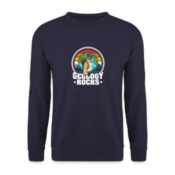 Geology Geologist Stones Hammer Profession Saying - Unisex Sweatshirt - navy - Front - Alina (178cm) & Michal (187cm)