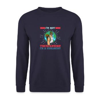 Geologie Studium Geologe Beruf Steine Spruch - Unisex Pullover - Navy - Vorne - Alina (178cm) & Michal (187cm)