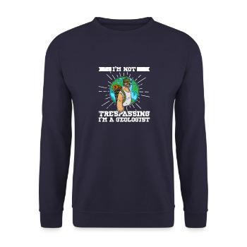Geologie Studium Geologe Beruf Steine Spruch - Unisex Pullover - Navy - Vorne - Alina (178cm) & Michal (187cm)