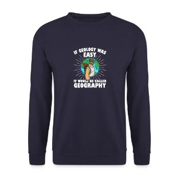 Geolog Fossiler Profession Stones Hammer siger - Unisex sweater - marineblå - Foran - Alina (178cm) & Michal (187cm)