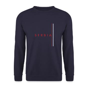 Belgrade Serbia Serbian Serbian Srbija Yugoslavija - Unisex Pullover - Navy - Vorne - Alina (178cm) & Michal (187cm)