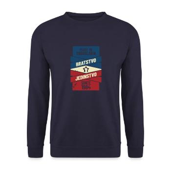 Srbija Serbian Serbia Serbian Yugoslavija Belgrade - Unisex Pullover - Navy - Vorne - Alina (178cm) & Michal (187cm)