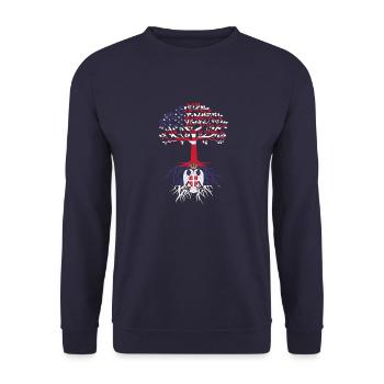 Serbia Serbian Serbian Srbija Yugoslavija Belgrade - Unisex Pullover - Navy - Vorne - Alina (178cm) & Michal (187cm)