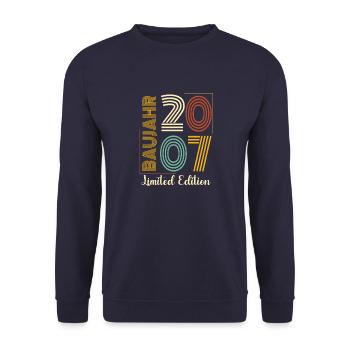 Baujahr 2007 - Unisex Pullover - Navy - Vorne - Alina (178cm) & Michal (187cm)